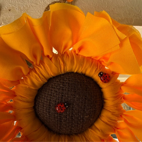 Sunflower with Ladybirds