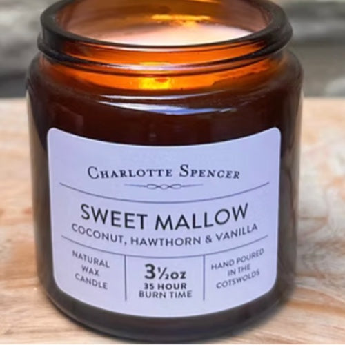 Sweet Mallow Scented Soy Candle 3.5oz | Charlotte Spencer | Made in the Cotswolds