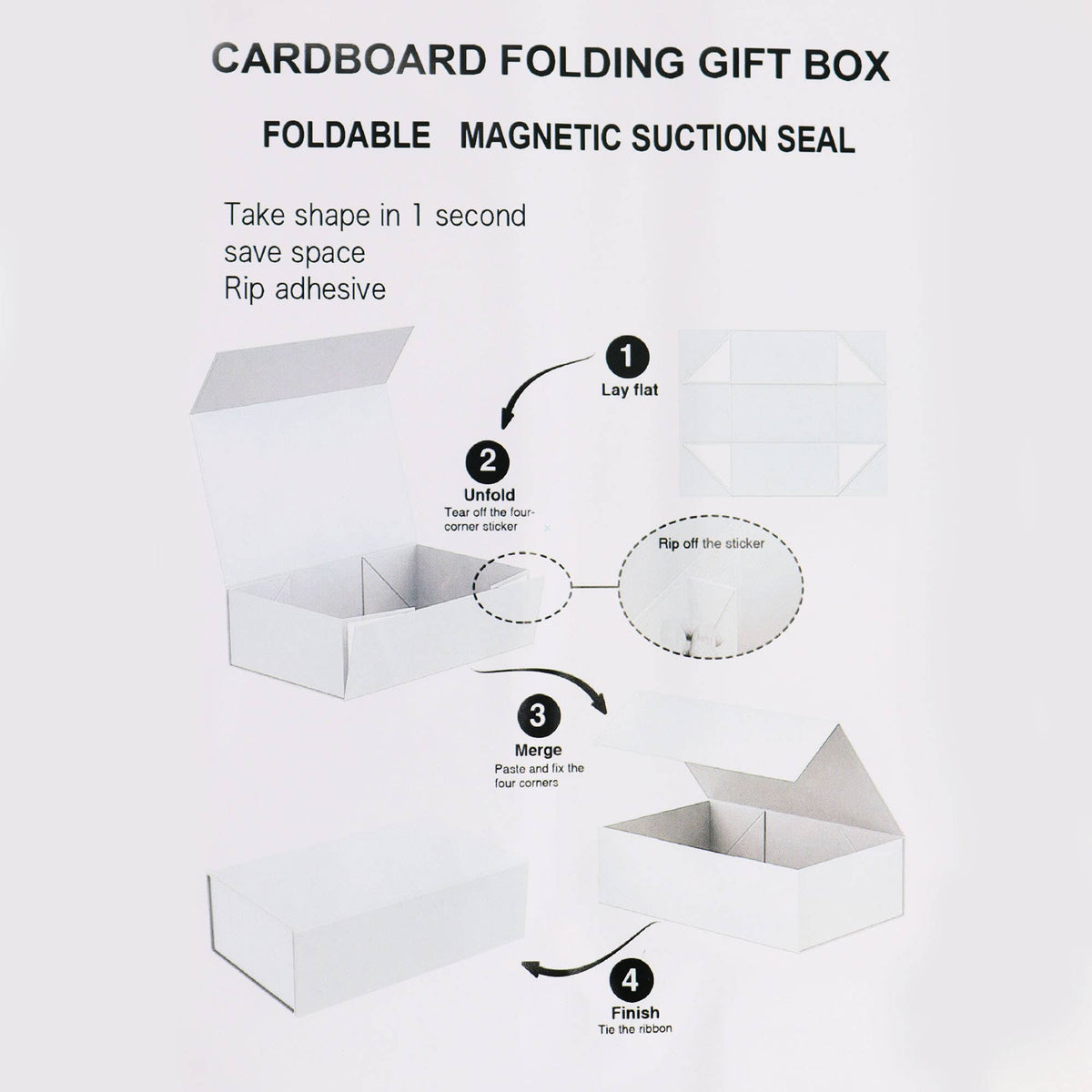 Flat Pack Gift Box -  (33x25x12cm) - Red