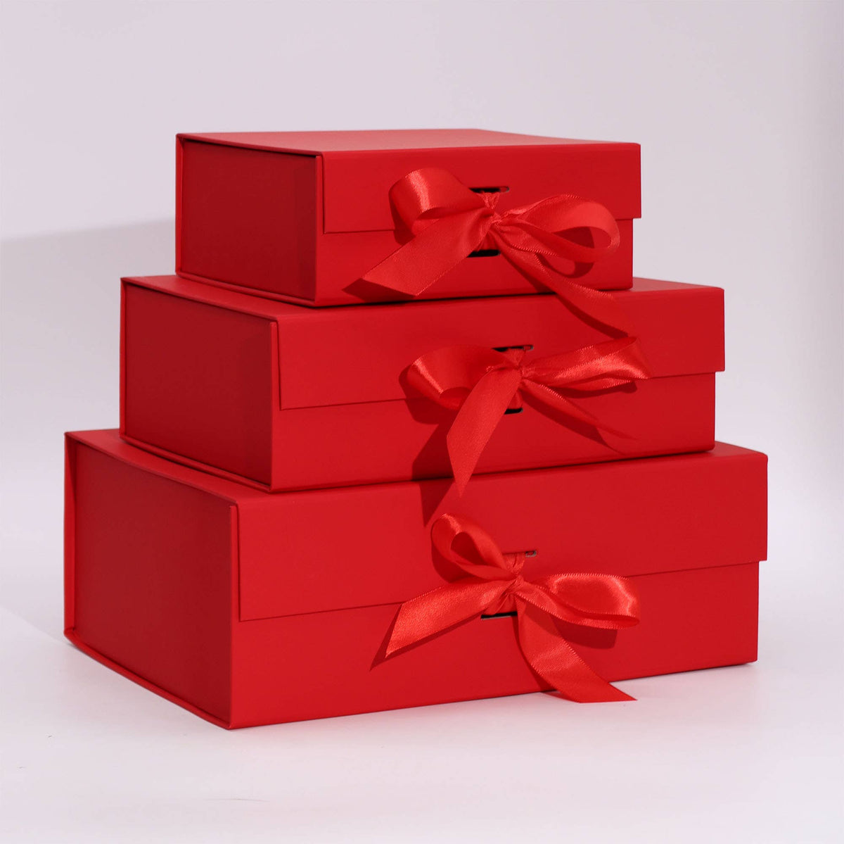 Flat Pack Gift Box - (20x18.2x8cm) - Red