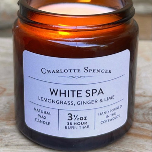 White Spa Scented Soy Candle 3.5oz | Charlotte Spencer | Made in the Cotswolds